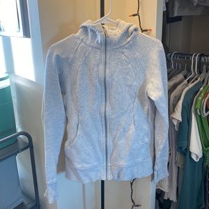 Lululemon Scuba Full Zip Hoodie, Color: Heathered Core Ultra Light Grey, Size: 8